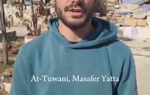Thumbnail preview image for the video titled: Israeli settlers go on “armed pilgrimages” in Tuwani as an excuse to assault Palestinians