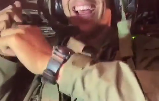 Thumbnail preview image for the video titled: An Israeli soldier fiming himself detonating a residential building in Gaza