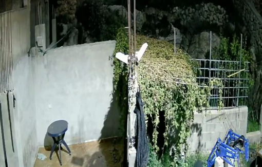 Thumbnail preview image for the video titled: CCTV of the pogrom on a Palestinian house in Duma during the Pourim holiday