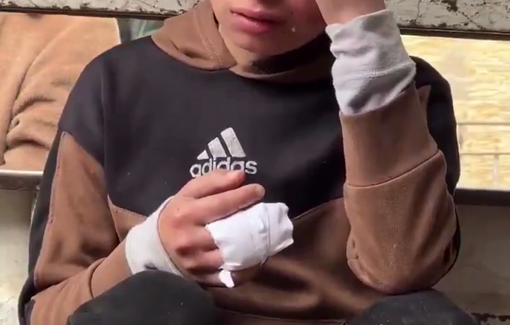 Thumbnail preview image for the video titled: Child Samir is the sole survivor from his family massacre by Isareli bombing