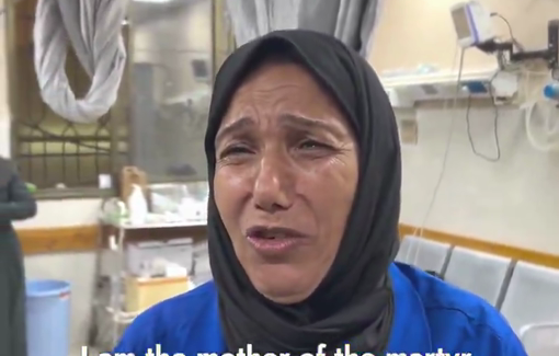 Thumbnail preview image for the video titled: Mother's cry of oppression after Israel struck Nasser hospital