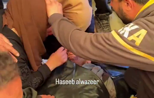 Thumbnail preview image for the video titled: Mother bids farewell to her son journalist Mohammad Mansour