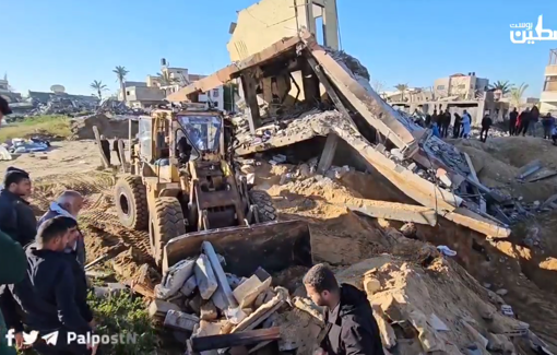 Thumbnail preview image for the video titled: Search for Al-Agha family victims after the IDF bombed their home