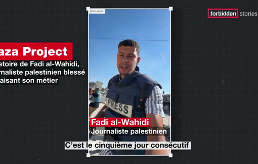 Thumbnail preview image for the video titled: Forbidden stories & Gaza project about the murder attempt against Fadi al-Wahidi (French version)