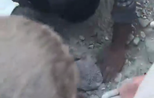 Thumbnail preview image for the video titled: Baby girl pulled from the rubble following an Israeli bombing