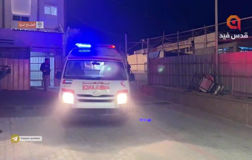 Thumbnail preview image for the video titled: Casualties, mostly children, taken to hospital following Israeli bombing of houses in Khan Younis