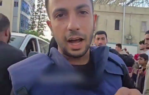 Thumbnail preview image for the video titled: Casualties flood Al-Ahli hospital following an Israeli massacre at Dar al-Arqam school