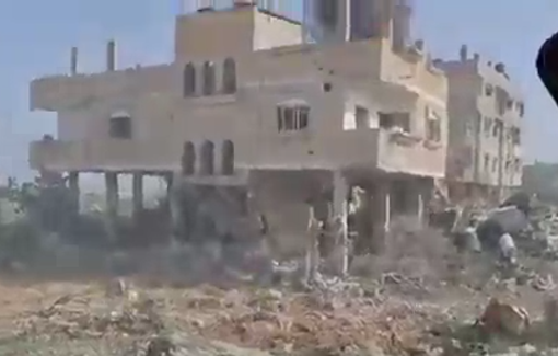 Thumbnail preview image for the video titled: Laughing while demolishing a building in Rafah
