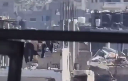 Thumbnail preview image for the video titled: Israeli tanks positioned atop Al-Muntar hill overlooking Shujaiya