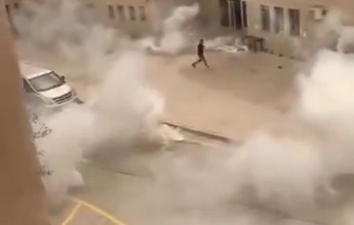 Thumbnail preview image for the video titled: 23 students suffered suffocation from teargas after Israeli soldiers stormed Al-Quds University