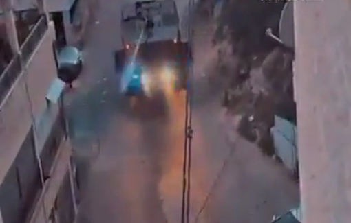 Thumbnail preview image for the video titled: Skunk water sprayed by Israeli forces on the Issawiya neighborhood in East Jerusalem