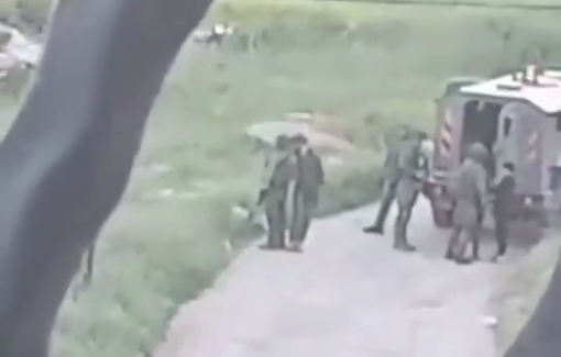 Thumbnail preview image for the video titled: Israeli forces detained a Palestinian child in the Al-Masaken Al-Sha’biya neighborhood, located east of Nablus