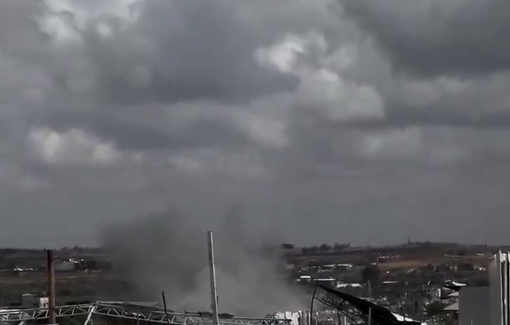 Thumbnail preview image for the video titled: Continuous artillery shelling near Hamouda roundabout, east of Jabalia