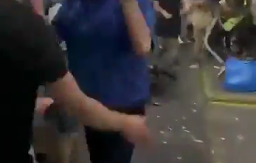 Thumbnail preview image for the video titled: Israeli passengers assaulting a Palestinian bus driver only because he ran slightly late