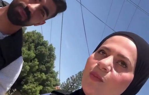 Thumbnail preview image for the video titled: The moment Israeli snipers targeted journalists Raya Orouq and Hammoud while covering the destruction in Jenin camp