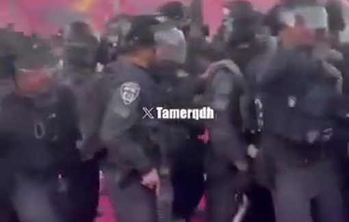 Thumbnail preview image for the video titled: Israeli forces storm a Palestinian wedding in Laqiya town near Beersheba
