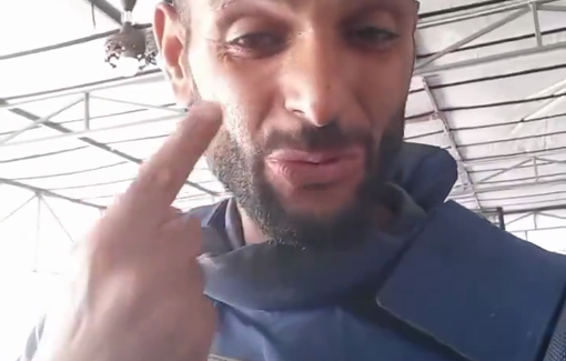 Thumbnail preview image for the video titled: Pizza stained with the blood of victims bombed by Israel