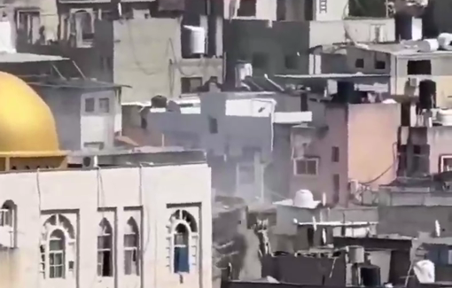 Thumbnail preview image for the video titled: Israeli army bulldozers demolishing Palestinian homes in the Nur Shams R.C.