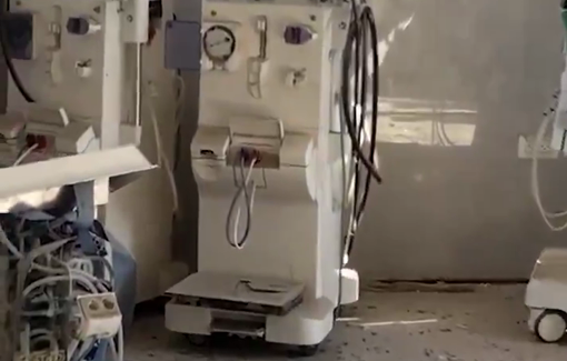 Thumbnail preview image for the video titled: IThe destruction of the Noura Al Kaabi dialysis hospital left over 1,600 kidney patients without care