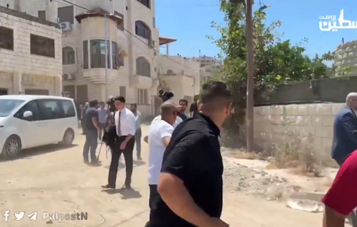 Thumbnail preview image for the video titled: Israeli soldiers opened fire on an international diplomatic delegation in Jenin