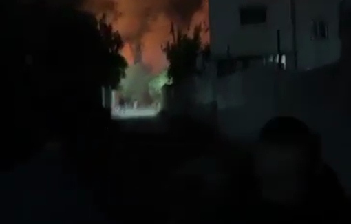 Thumbnail preview image for the video titled: The residents of Bruqin tried to repel the attack by armed settlers with stones and prevent them from setting more homes on fire