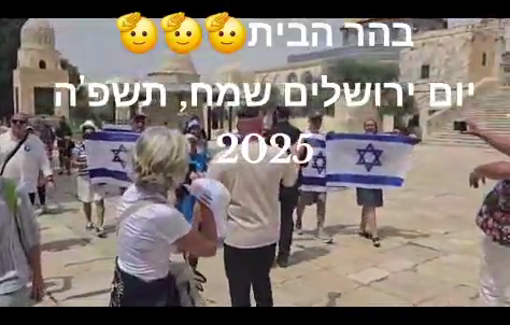 Thumbnail preview image for the video titled: An Israeli policeman supporting the Flag Day event on Temple Mount
