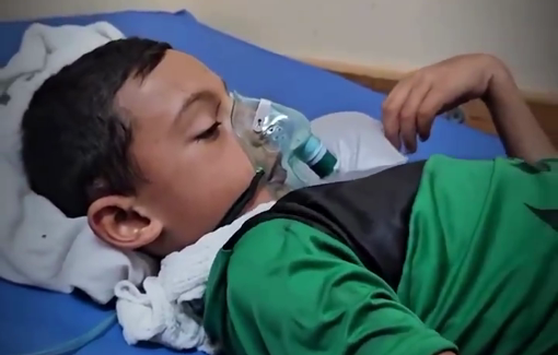 Thumbnail preview image for the video titled: Child lost all movement and multiple sense to Israeli shelling during displacement