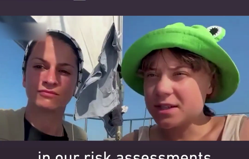 Thumbnail preview image for the video titled: Greta Thunberg on board of Madleen : “Being silent is by far a bigger risk.”