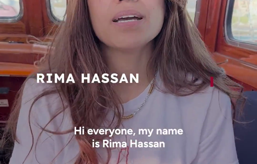 Thumbnail preview image for the video titled: Pre-recorded message of a call for help from Rima Hassan in case of arrest by Israel