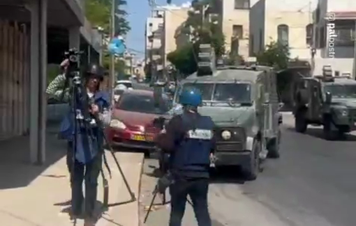 Thumbnail preview image for the video titled: Israeli forces prevent journalists covering the Nablus raid