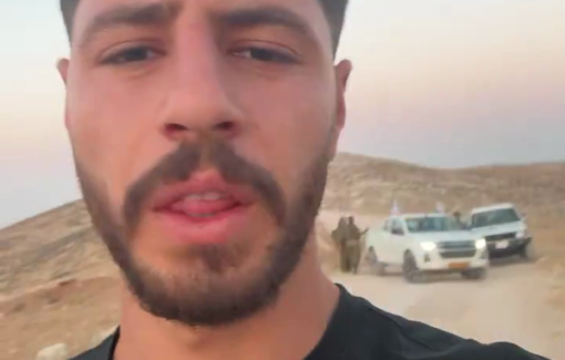 Thumbnail preview image for the video titled: Hureini family harassed in Masafer Yatta by Israeli settlers-soldiers from the close settlement