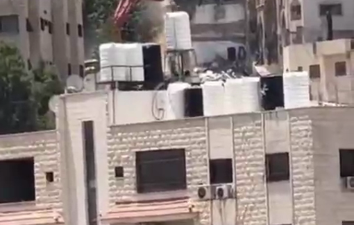Thumbnail preview image for the video titled: Israeli occupation forces demolishing Palestinian homes in the Jenin refugee camp