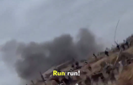 Thumbnail preview image for the video titled: Israeli artillery shells aid seekers at the Netzarim GHF site