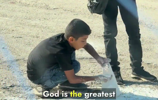 Thumbnail preview image for the video titled: 10 year-old Muhammad forced to scrape spilled flour off the ground