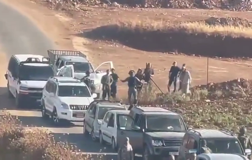 Thumbnail preview image for the video titled: Israeli settlers assaulted Palestinians in the "Al-Tal" area on the outskirts of Sinjil