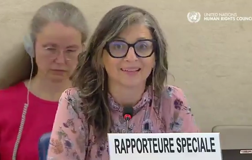 Thumbnail preview image for the video titled: Francesca Albanese unveiled the “economy of genocide”—naming 48 corporations she says are enabling Israel’s destruction of Palestinian life