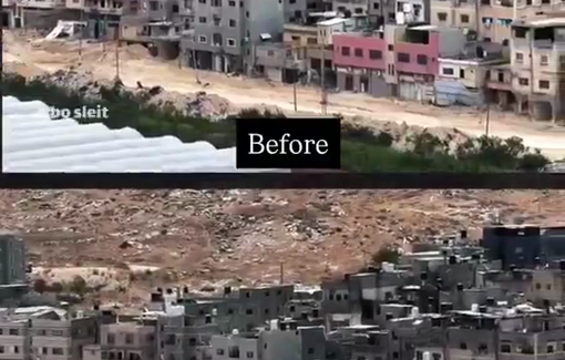 Thumbnail preview image for the video titled: Nur Shams Before / After Israeli Iron Wall operation of occupation and demolition
