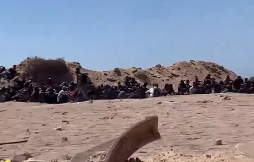 Thumbnail preview image for the video titled: Palestinian deaf journalist documents people under fire at GHF site