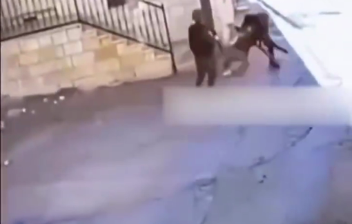 Thumbnail preview image for the video titled: Israeli soldiers brutally beat a Palestinian youth in Beit Furik east of Nablus