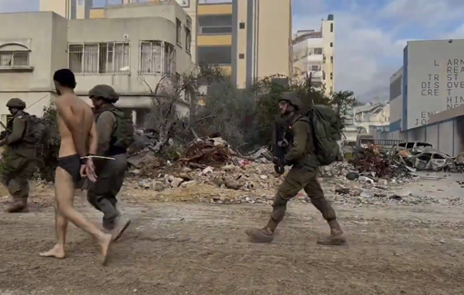 Thumbnail preview image for the video titled: IDF abducting and stripping a man in Al-Rimal in Gaza
