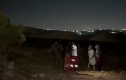 Thumbnail preview image for the video titled: Israeli settlers and soldiers prevented a Red Crescent paramedic from approaching Sheikh Saeed’s sons injured in the attack