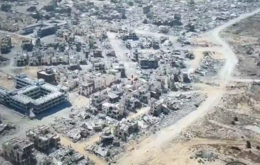 Thumbnail preview image for the video titled: IDF blows up multiple buildings in the Saudi Housing Project in Rafah