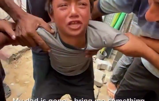 Thumbnail preview image for the video titled: Child begs for his killed father's shirt