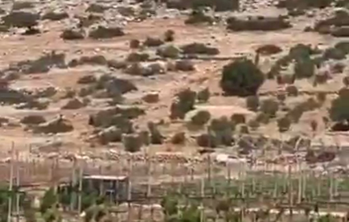 Thumbnail preview image for the video titled: Israeli forces destroyed a water tanks in the Safah Tayasir area of Tubas