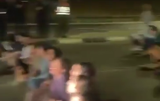 Thumbnail preview image for the video titled: Israelis sing anti-Palestinian revenge song while blocking aid trucks