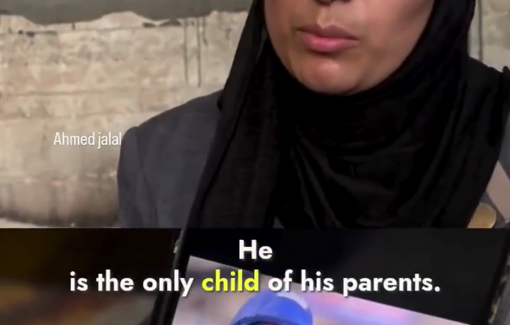 Thumbnail preview image for the video titled: Widow of journalist Mohammed Qraiqea speaks of devotion to family