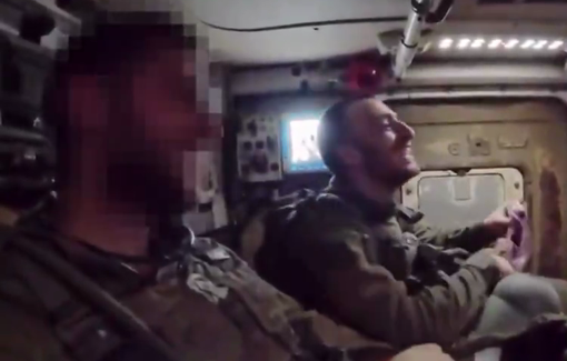 Thumbnail preview image for the video titled: Israeli squad obscenely play around with a woman's underwear