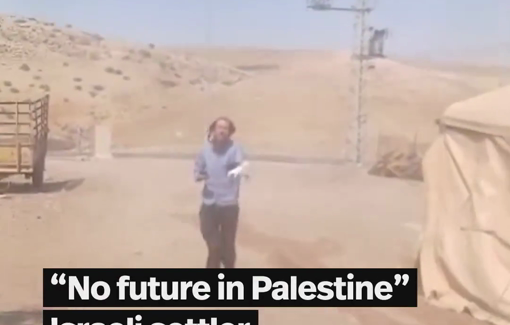 Thumbnail preview image for the video titled: An Israeli settler entered Ein al-Hilweh homes, distributing leaflets claiming: “There is no future in Palestine"