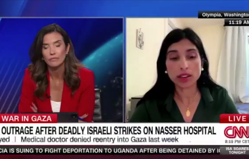 Thumbnail preview image for the video titled: Israel warned only foreign volunteers at Nasser hospital before striking it