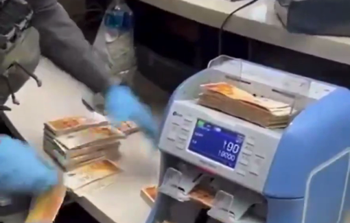 Thumbnail preview image for the video titled: Israeli soldiers stealing large sums of money from a Palestinian currency exchange office in Ramallah
